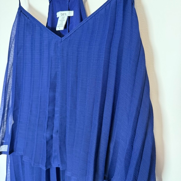 Bar III Elegant Blue Pleated Dress with Adjustable Straps Size L - Picture 5 of 8